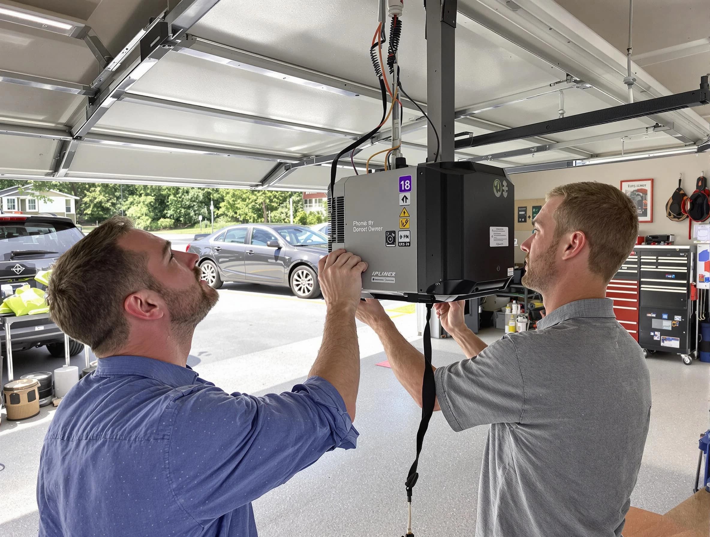 Glendale Garage Door Repair technician installing garage door opener in Glendale
