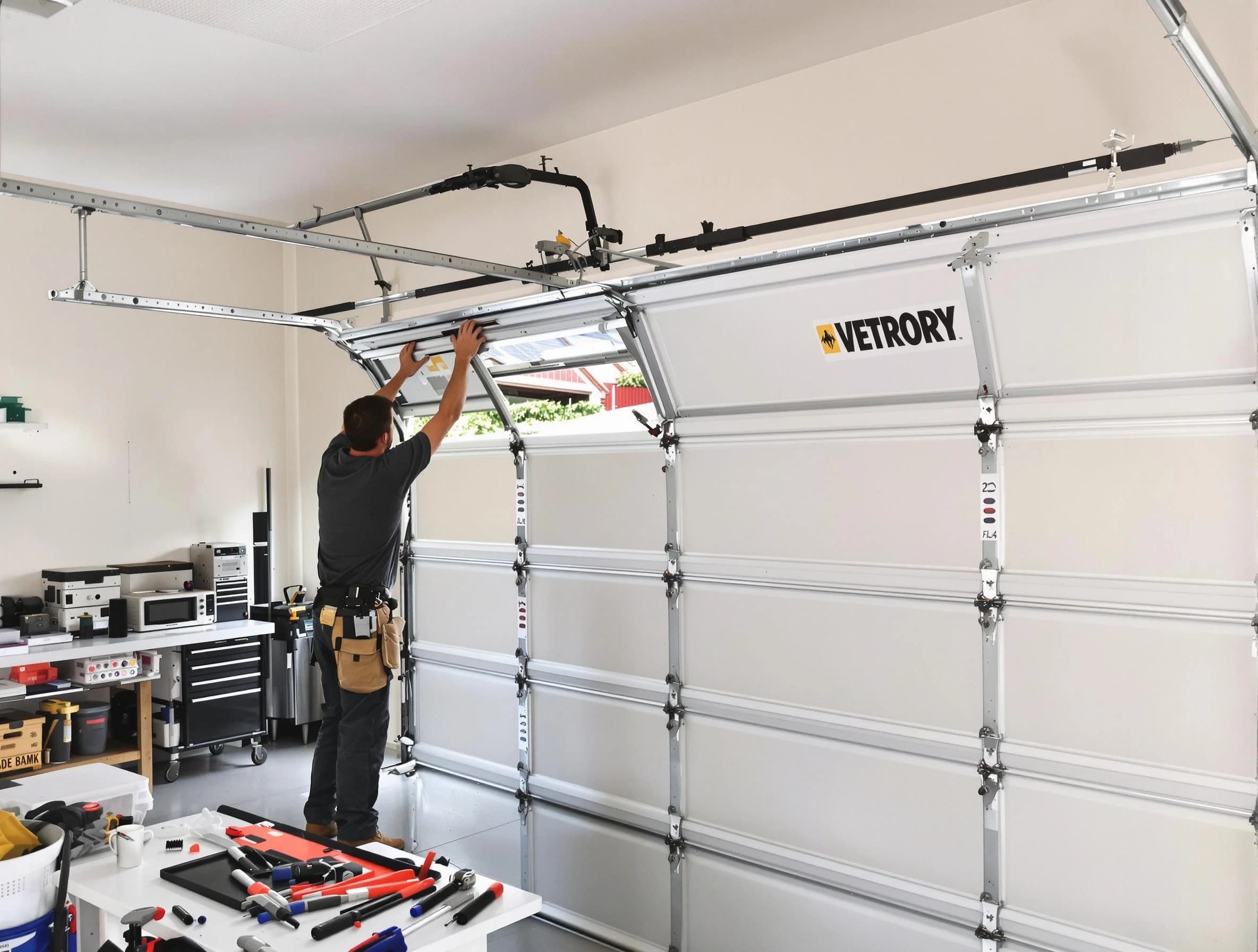 Glendale Garage Door Repair technician performing section replacement in Glendale