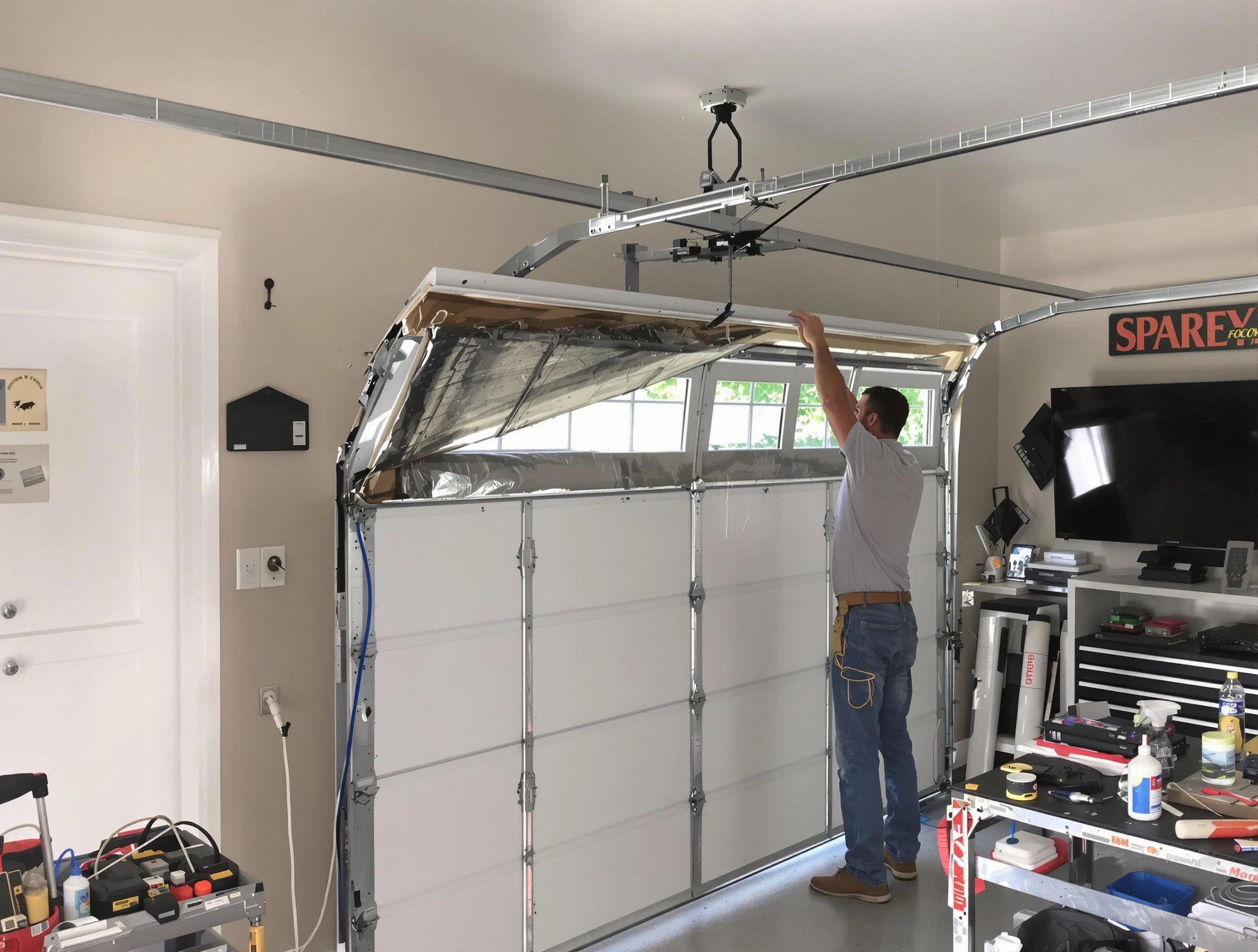 Garage door section replacement by Glendale Garage Door Repair in Glendale
